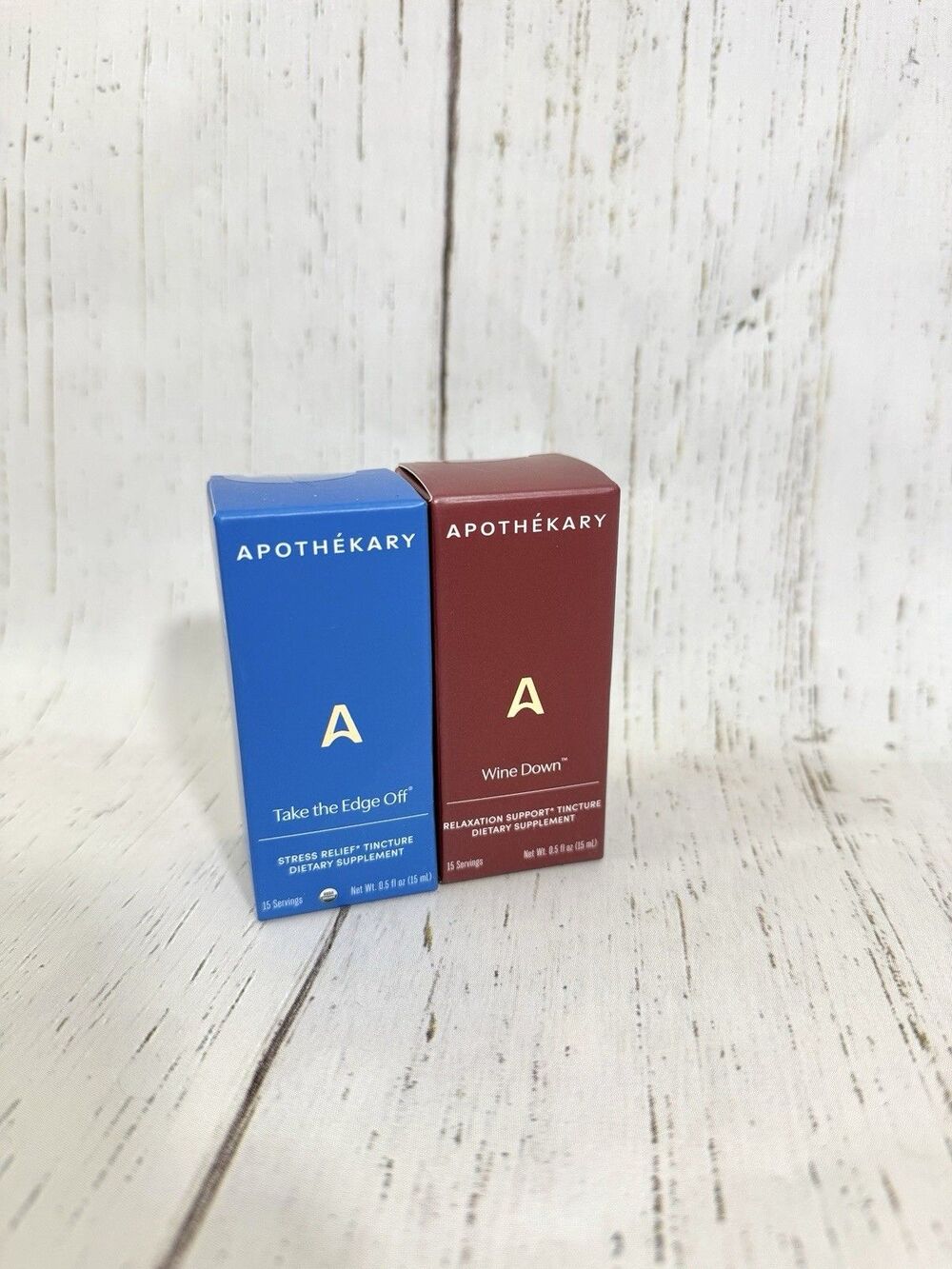 Apothekary Take The Edge Off & Wine Down Stress Relief Relaxation Drops NEW 15ml